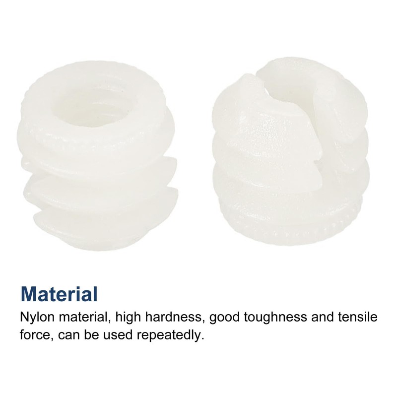 TA-VIGOR 30Pcs Furniture Plastic Pre-inserted Nuts, M6 x 10.5mm Plastic