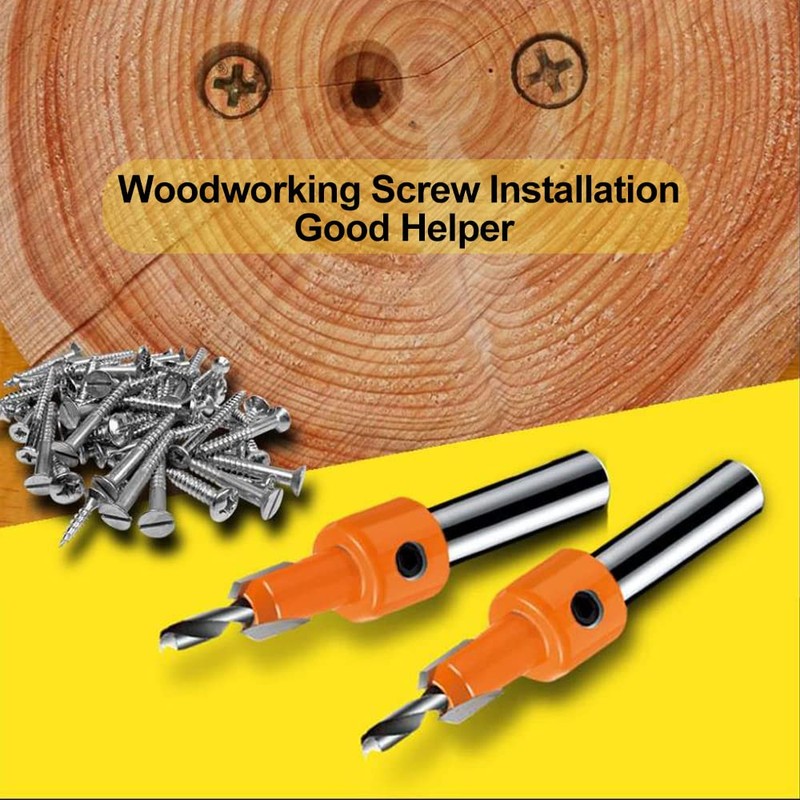 ASNOMY 10Pcs Wood Countersink Drill Bit Set, 5Pcs Countersink Drill