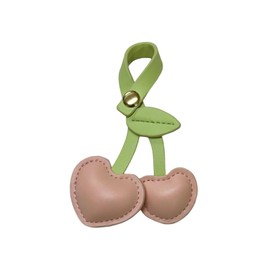 QRH Cute Cherry Bag Charms Fruit Leather Keychains for Purse Handbags-pink a