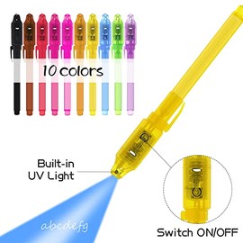 30 Pack Invisible Ink Pens with UV Light, Magic Spy Pen for Secret Messages, Birthday Party Favors Easter Egg Hunt Halloween Goodie Bags Stocking Stuffers Valentine's Day Gifts for Kids Ages 3+