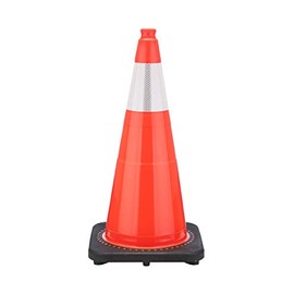 JBC Safety Plastic RS70045CT3M6 Revolution Series 28" Traffic Cone Wide Body with 6" Reflective Cone Collar, Orange Color