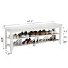 AQIMUELE Wood Shoe Rack Bench for Entryway, 2 Tier Shoe