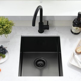 15inch Undermount Bar Sink Black -VOKIM 15 x18 Small Kitchen Sink