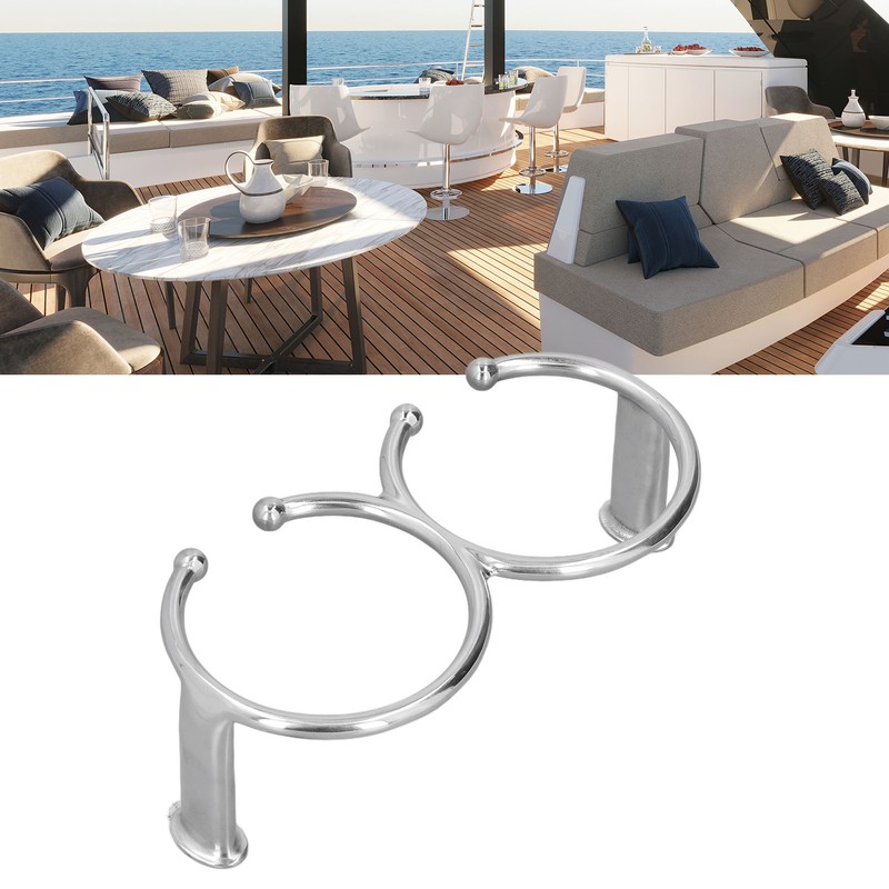 Double Open Ring Cup Holder 316 Stainless Steel Universal for