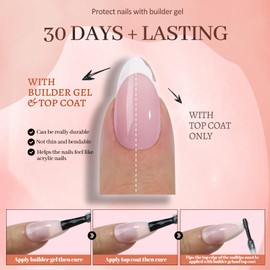 Lifextol 150PC French Tip Press on Nails Short Fake Nails Press ons Acrylic Nails Press on Nails for Women, 15 Sizes Short Press on Nails Coffin Nail Tips False Artificial Nails Stick on Fingernail-J