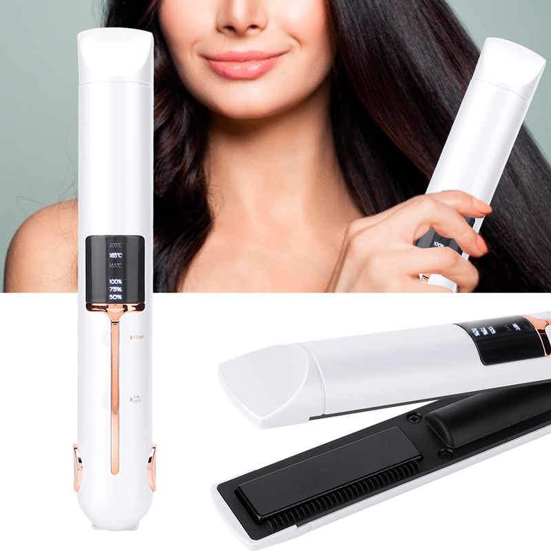 Professional USB Charging Mini Electric Hair Straightener Curler Cordless Hair