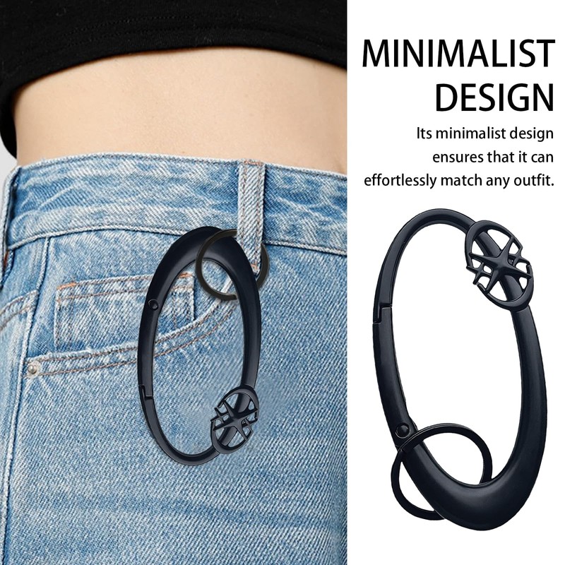 Zernblend Heavy Shiny Metal Carabiner for Belt Loop, Star Silver