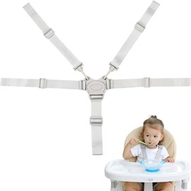 Adjustable Stroller Seat Restraint Belt - Tear-ResistantnEasy Install for Baby Strollers Prams Buggy Toddler,Highchair Strap, Universal 5-Point Safety Harness