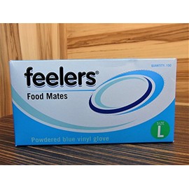 Powdered Disposable Vinyl Gloves - Large Blue - 100 Pack