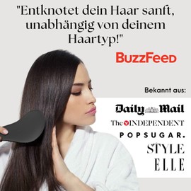 Hair Brush without Pulling, The Perfect Brush for Curls, Thick, Thin, Long, Short or Straight Hair, Detangling Brush for Women and Children in Elegant Black, Lily England
