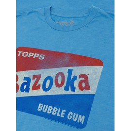 Tee Luv Men's Bazooka Bubble Gum T-Shirt - Vintage Topps Candy Logo Shirt, Light Blue Heather, L