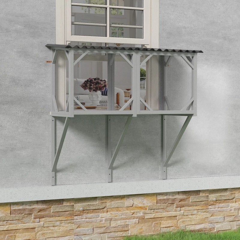 Modern Cat Catio Indoor Window Perch Waterproof Cat Box Enclosure