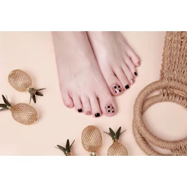 ZINIPIN FA032 Foot Gel Nail Stickers, 30 Sheets - Just Apply to Your Own Salon-like Finish (Round Golden Ball)