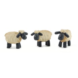 Blossom Bucket Sheep Figurines Bundle of 2 Items-Set of 3 Small Sheep & Set of 4 Mini Sheep