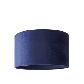 MiniSun | Medium Modern Navy Blue Velvet Drum Light Shade | Lamp Shades, Home Décor & Improvement Essential