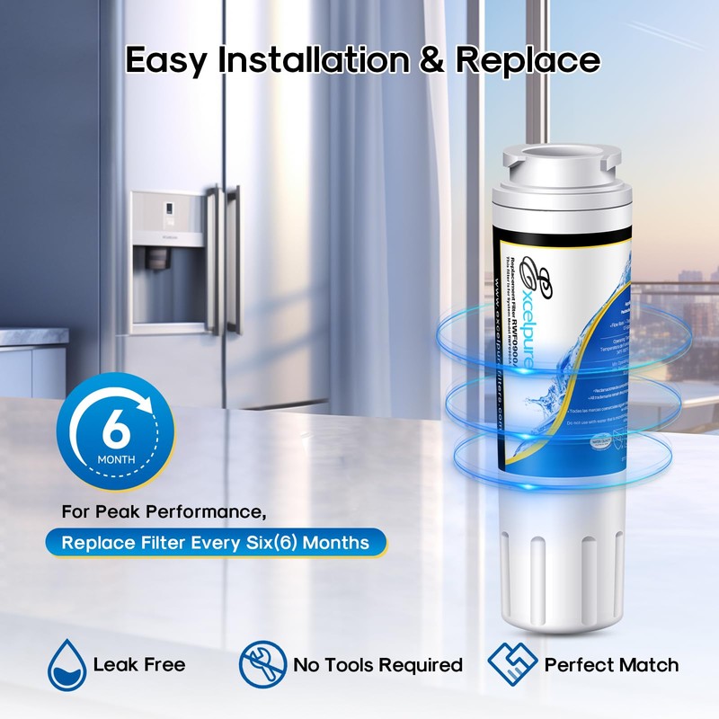 EXCELPURE UKF8001 Replacement for Whirlpool FILTER 4, EDR4RXD1, 4396395, WRX735SDBM00,