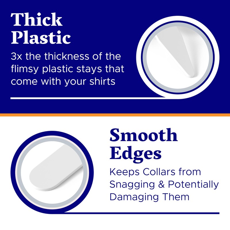 100 Plastic Collar Stays for Men's Dress Shirts – Collar
