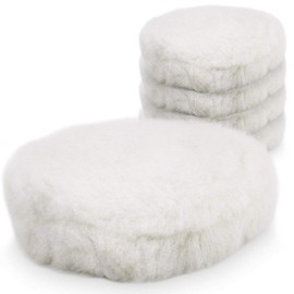 Voarge 6 Pieces Polishing Fur 180 mm Pad Polishing Hood Polishing Set for Polishing Machine, Wool Hood Polishing Pad Wool Pad Polishing Fur Wool Buffer Polishing Hoods Lambskin for Car Polishing