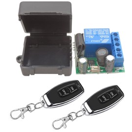 DieseRC Wireless Remote Control Switch 433Mhz 5V 12V 24V 1 Channel Radio Control Relay Receiver with 2 Transmitters keyfobs Potential-Free Contacts Relay Controller