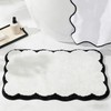 ELDONE Cute Scalloped Bathroom Rugs, Microfiber Tufted Bath Mats, Fun