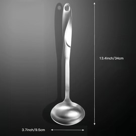 IMEEA 13.4-Inch Soup Ladle Kitchen Ladle SUS304 Stainless Steel Serving Ladle with Long Handle for Cooking Soup Sauce Stew