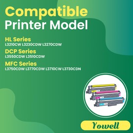 Yowell 3X TN247CMY Toner Kompatibel für Brother TN-247 TN243 Magenta Gelb Cyan Toner für MFC L3750CDW MFC-L3750CDW HL-L3210CW DCP-L3550CDW HL-L3230CDW MFCL3750CDW