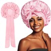 Bonnet Sleep Cap,SchlafmüTze,Bonet,Bonnet Seide,Haarhaube für Die Nacht,Haarhaube,Duschhaube (Rosa)