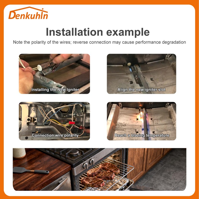 Denkuhin WB2X9154 WB13K10027 Gas Oven Igniter XL44 Round Style for