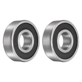 sourcing map 2pcs 6304-2RS Bearing 20x52x15mm, Chrome Steel Double Rubber Seals Precision Bearing, Lubricated Deep Groove Ball Bearings, P6 (ABEC 3)
