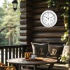 Lafocuse White Outdoor Wall Clocks Waterproof for Patio with Thermometer,