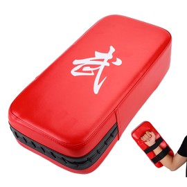 Brrnoo 2-in-1 Punching Mitts Kick Pack Set, Kicking Pad Foot Target, Training Hand Pad Taekwondo Kick Pad for Beginner, Hand Target for Martial Art Lover for Training(red)