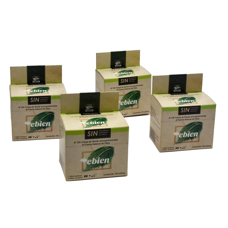 Ebien Hoja De Stevia Micropulverizada - 4 Pack