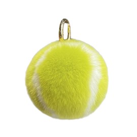 Light Green Fluffy Tennis Ball Keychain,Backpack Handbag Charm Accessory for Women Men Birthday Gift Sports Party Favor Smooth To The Touch Quality Faux Fur Keyrings,Keychains and Charms,Accessories