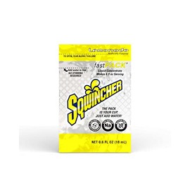 Sqwincher Fast Pack Liquid Concentrate | Lemonade Flavored | Low Calorie | Low Sodium | Electrolyte Replenishment Hydration Drink Mix | Just Add Water to Pouch | .6 oz Packet (4 Packs of 50)