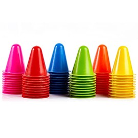 WOWGEEK Mini Agility Cones for Kids Sports,Indoor Outdoor Training (3 inch,6 Colors, Pack of 60)