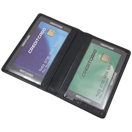 myledershop Soft Cowhide Leather Credit Card Case / Business Card Holder / Credit Card Case with RFID & NFC Protection in Black