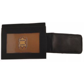 Improving Lifestyles Leather Black Magnetic Money Clip Window ID FREE Organ