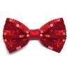 Adjustable 12cm red sequin bow tie in neat display box.