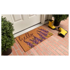 Calloway Mills AZ106011729 Indigo Hello Doormat, 17" x 29" Natural/Purple