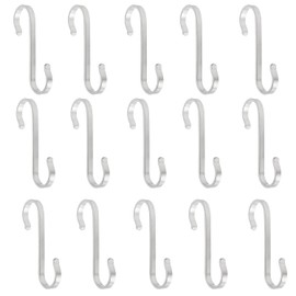 MroMax 15Pcs Heavy Duty S Hooks 92x36mm Flat Nickel Plating Pan Holder Rack Hooks Hanging Hangers S Shaped Hooks for Kitchenware Pots Utensils Clothes Bags Towels Plants Silver Tone