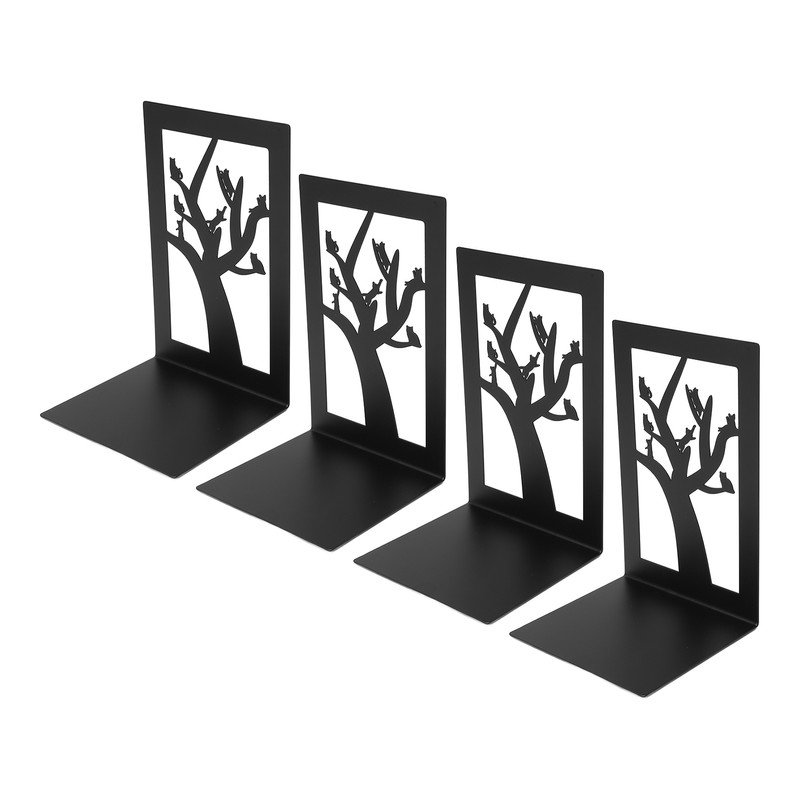 4Pcs Metal Book Ends Orderly Storage Arbitrary Adjustment Smoother Edges