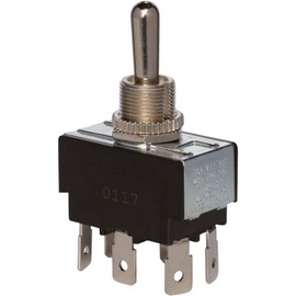 Morris Products Momentary Contact Toggle Switch – Heavy Duty, DPDT (On)-Off-(On) 6 Quick Connect Spade Terminals – 100,000 Mechanical Life Cycles – CURus Listed – 1.30” x .76” x .86”