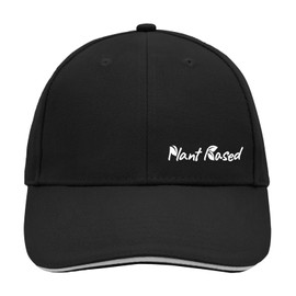 Huuraa Cappy Hat Plant Based Leaves Unisex Cap Size with Motif for All Vegans: Indoors, Gift Idea for Friends and Family, Black/Light Grey