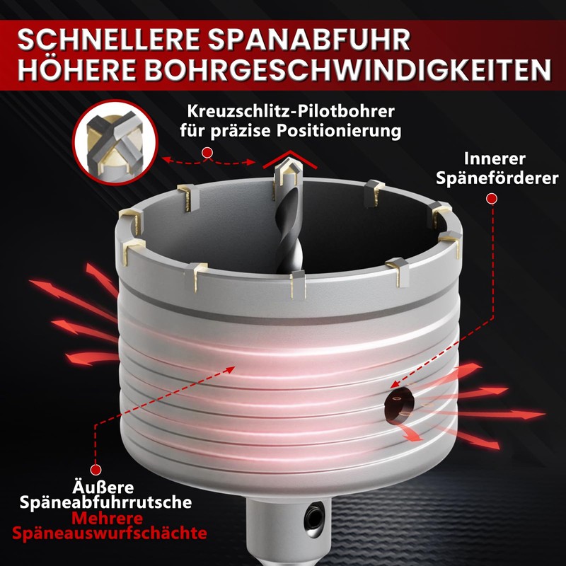 CSOOM 40 mm Concrete Hole Saw with 110 mm SDS-Plus
