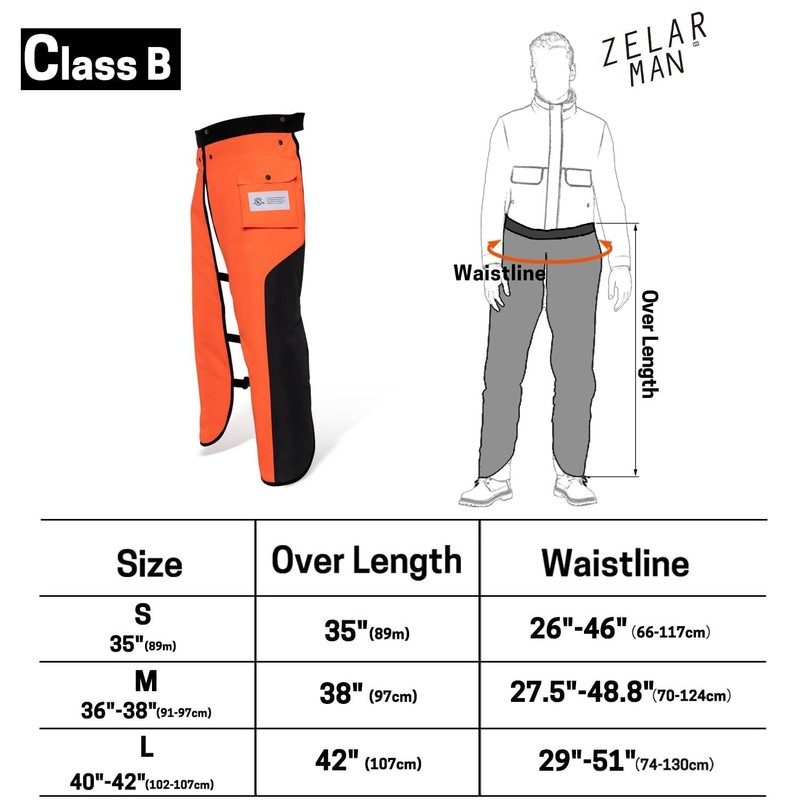 ZELARMAN Chainsaw Chaps Apron Wrap 8-layer for Men/Women Loggers Forest