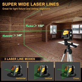 PREXISO Self Leveling Laser Level Tripod 150° Wide Angle 100 Ft Cross Laser Line