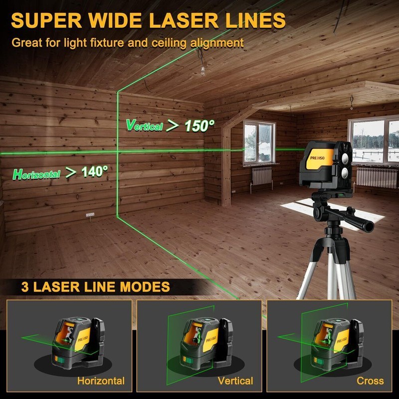 PREXISO Self Leveling Laser Level Tripod 150° Wide Angle 100