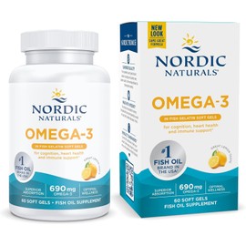 Nordic Naturals | Suplemento Alimenticio | Omega‑3 690 mg | 60 Cápsulas Blandas | 100% Puro | Sin OMG
