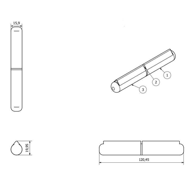 2 Pack Lift Off Bullet Hinge Weld On Brass Bush