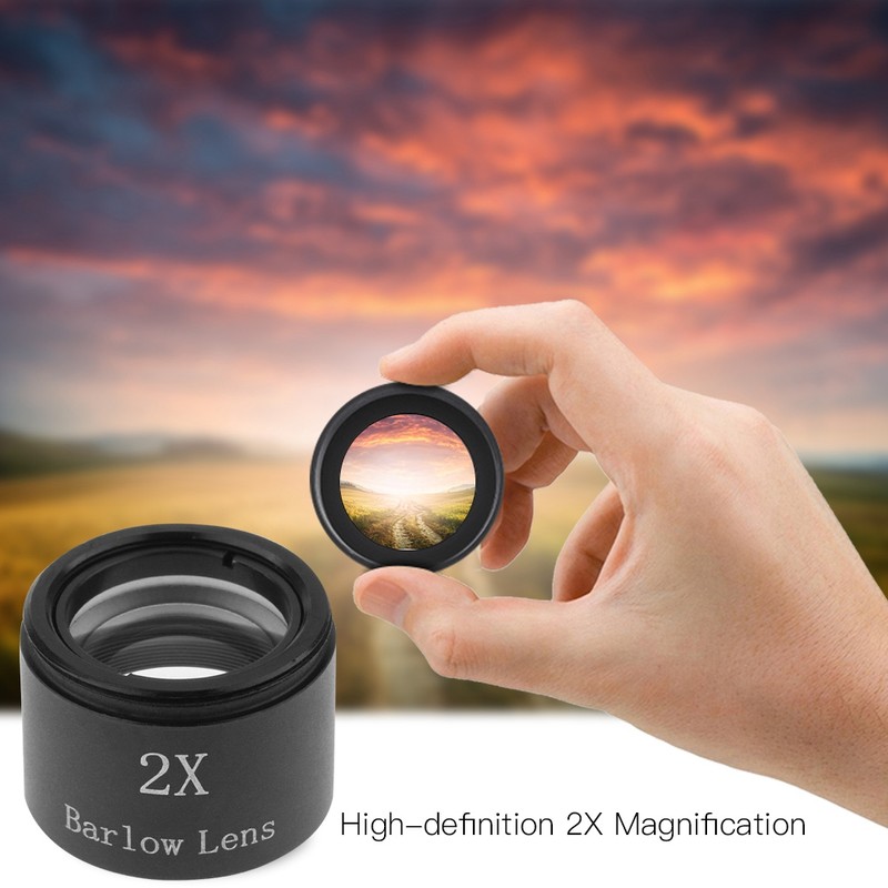 1.25 Inch 2X Magnification M28.6 Thread Barlow Lens for Astronomical